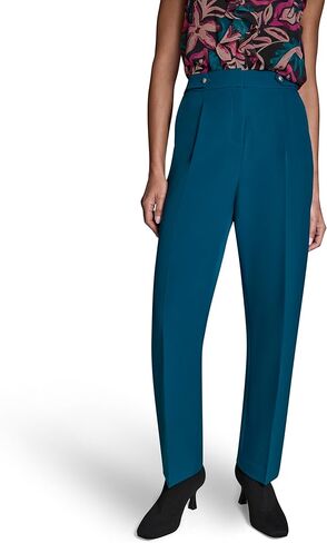 BCBG Womens Wide Leg Pleated Pants with Logo Buttons in Saudi Arabia