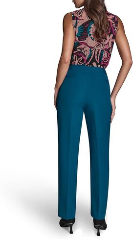 BCBG Womens Wide Leg Pleated Pants with Logo Buttons in Saudi Arabia