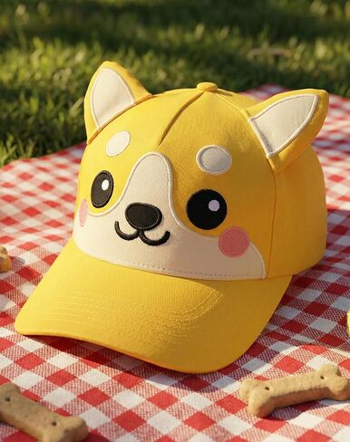 قبعة InnoBeta Corgi Gifts لمحبي فصيل كورجي والأم والمالكين والأب، قبعة مطرزة قابلة للتعديل - أصفر بعقب in Kuwait