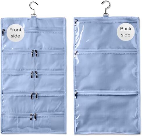 On-The-Go Organizer, 14 Clear Vinyl Pockets, Hanging Travel Case for Makeup and Accessories, 13.5 x 24 inches (Raven, Large) in Saudi Arabia