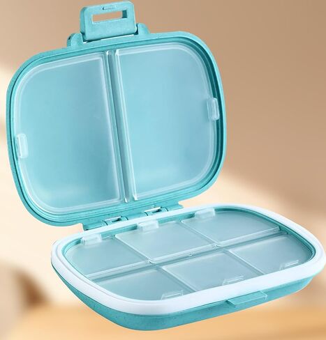 8-Compartment Travel Pill Organizer - Compact Daily Pill Case for Vitamins & Medication(Purple) in Saudi Arabia