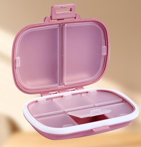 8-Compartment Travel Pill Organizer - Compact Daily Pill Case for Vitamins & Medication(Purple) in Saudi Arabia