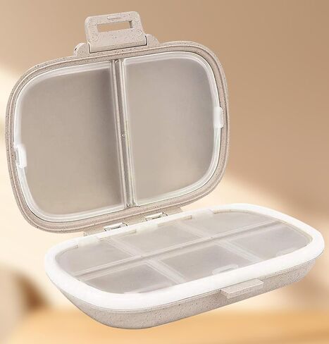 8-Compartment Travel Pill Organizer - Compact Daily Pill Case for Vitamins & Medication(Purple) in Saudi Arabia