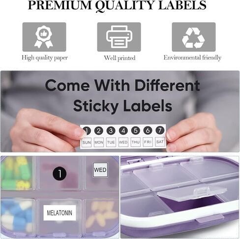 8-Compartment Travel Pill Organizer - Compact Daily Pill Case for Vitamins & Medication(Purple) in Saudi Arabia