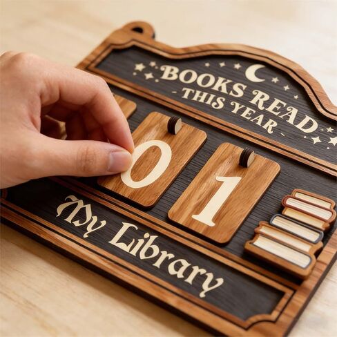 عداد الكتب التي يتم قراءتها هذا العام، متتبع الكتب لديكور المكتبة المنزلية، هدية لمحبي الكتب لمكتبة الكتب، معلم قارئ المكتبة، فن جداري لديكور رف الكتب in Kuwait