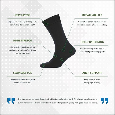 جوارب Dany's Socks للرجال، قطن ممتاز، مقاس 8-12، متماسكة ضيقة وقابلة للتنفس in Kuwait