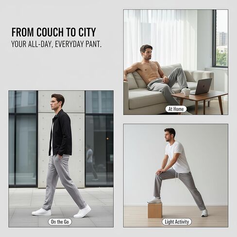 TrailTech Men's Baggy Sweatpants Wide Leg Barrel Sweat Pants Lounge Sweat Pants Drawstring Waist Jogging Pants with Pockets in Saudi Arabia