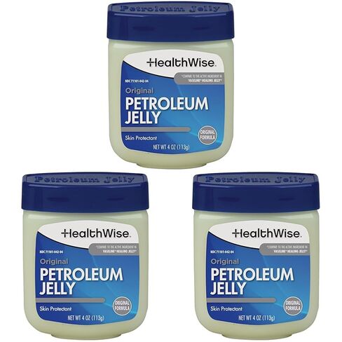 HealthWise Petroleum Jelly | Skin Protectant | Original Formula | Relieves Dry Skin | Protects Minor Cuts, Scraps, Burns | 4 oz. Jar | in Saudi Arabia