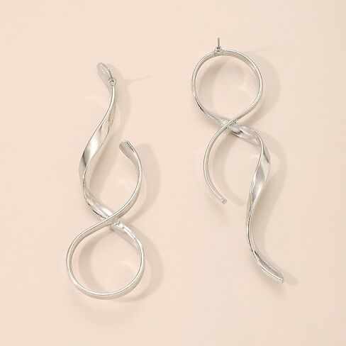 Big Statement Earrings for Women Large Chunky Earrings Long Spiral Drop Dangle Earring Asymmetrical Abstract Bold Geometric Earring Chunky Jewelry in Saudi Arabia