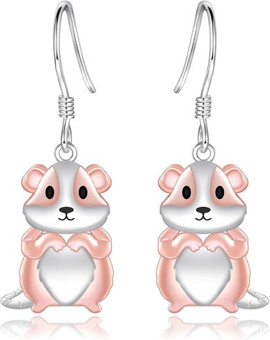 Guinea Pig Dangle Earrings for Women - Silver Cute Animal Earrings Jewelry Christmas Gifts for Guinea Pig Lovers in Saudi Arabia