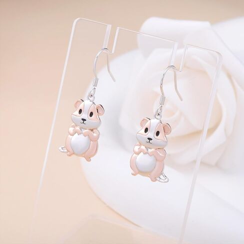 Guinea Pig Dangle Earrings for Women - Silver Cute Animal Earrings Jewelry Christmas Gifts for Guinea Pig Lovers in Saudi Arabia