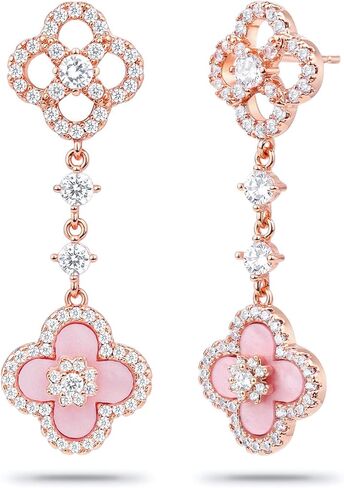 18K Gold Plated Clover Dangle Earrings for Women | Four Leaf Clover Earrings in Saudi Arabia