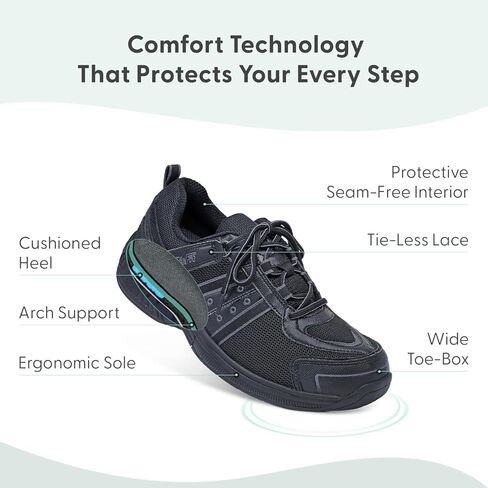 Orthofeet Men's Orthopedic Monterey Bay Tie-Less Sneakers in Saudi Arabia