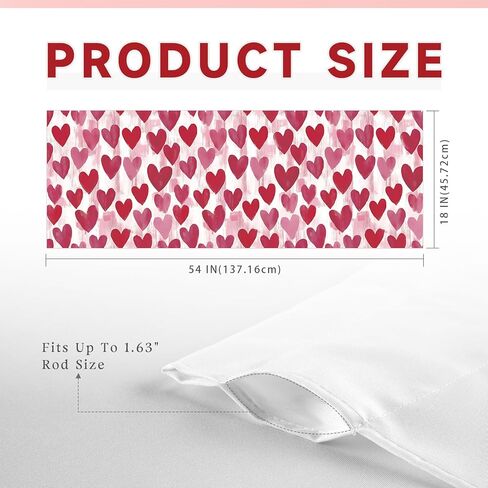 عيد الحب قلوب الستائر للنوافذ 54x18 بوصة الوردي شكل قلب الستار الستارة للمطبخ الحمام غرفة نوم غرفة المعيشة ديكور in Kuwait