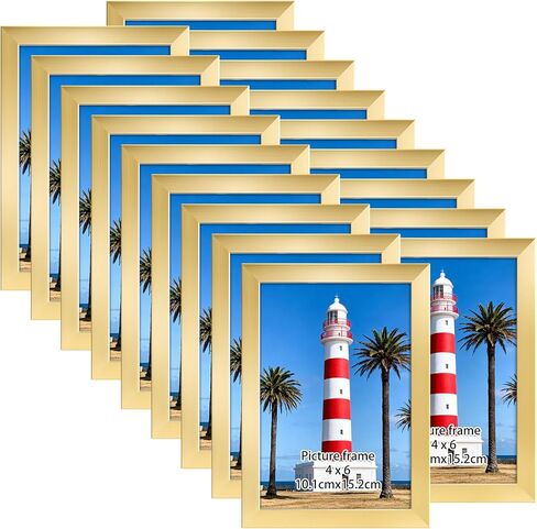 مجموعة إطارات صور Giftgarden مقاس 4 × 6 مكونة من 18 قطعة، خفيفة الوزن مقاس 4 × 6 إطارات لتعليق الصور على الحائط وعرض الطاولة، ذهبي in Kuwait