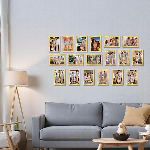 مجموعة إطارات صور Giftgarden مقاس 4 × 6 مكونة من 18 قطعة، خفيفة الوزن مقاس 4 × 6 إطارات لتعليق الصور على الحائط وعرض الطاولة، ذهبي in Kuwait