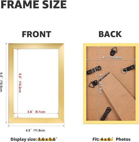 مجموعة إطارات صور Giftgarden مقاس 4 × 6 مكونة من 18 قطعة، خفيفة الوزن مقاس 4 × 6 إطارات لتعليق الصور على الحائط وعرض الطاولة، ذهبي in Kuwait