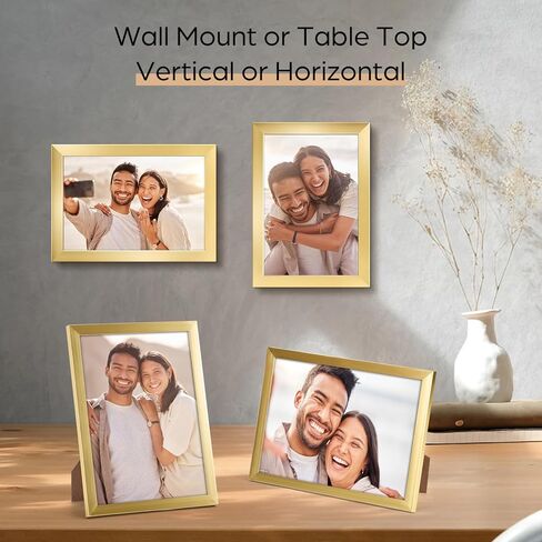 مجموعة إطارات صور Giftgarden مقاس 4 × 6 مكونة من 18 قطعة، خفيفة الوزن مقاس 4 × 6 إطارات لتعليق الصور على الحائط وعرض الطاولة، ذهبي in Kuwait