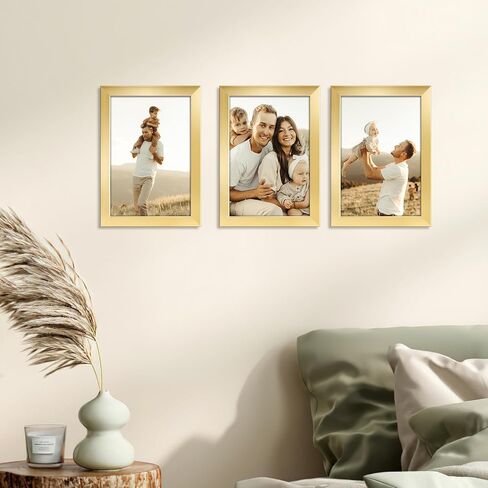 مجموعة إطارات صور Giftgarden مقاس 4 × 6 مكونة من 18 قطعة، خفيفة الوزن مقاس 4 × 6 إطارات لتعليق الصور على الحائط وعرض الطاولة، ذهبي in Kuwait