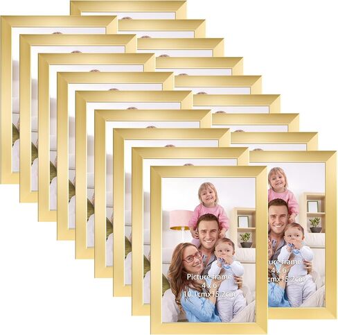 مجموعة إطارات صور Giftgarden مقاس 4 × 6 مكونة من 18 قطعة، خفيفة الوزن مقاس 4 × 6 إطارات لتعليق الصور على الحائط وعرض الطاولة، ذهبي in Kuwait