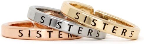 Inspirational Positive Message Engraved Thin Finger Opening Rings 3 in 1 Set - 28 Diff-Phrases in Saudi Arabia