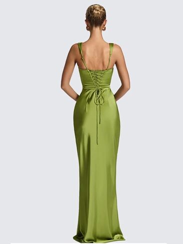 UZN Long Satin Bridesmaid Dresses with Scarf 2025 Slit Mermaid Ruched Formal Evening Party Dress in Saudi Arabia