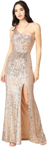 Women's Eva USA 3376 Long One Shoulder Formal Fitted Bodycon Prom 2026 Dress Rose Pink Gold XS in Saudi Arabia