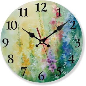 Coffee Cup Brown Art Silent Non Ticking Round Wall Clock 12 Inch, Battery Operated, Decorative for Living Room, Bedroom, Kitchen, Bathroom, Dining Room, Office or School Wall Clocks in Saudi Arabia