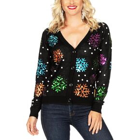 Tipsy Elves Classic Cute Cardigan Ugly Christmas Sweaters for Women with Fun Patterns and Animals - Women's Colorful Pink Mrs. Claus Christmas Cardigan Size Medium in Saudi Arabia