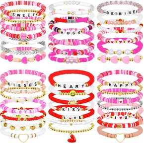 40 PCS Surfer Heishi Bracelets Colorful Friendship Clay Bead Bead Bread Jewelry Festive Stretch for Women (Black History) in Kuwait