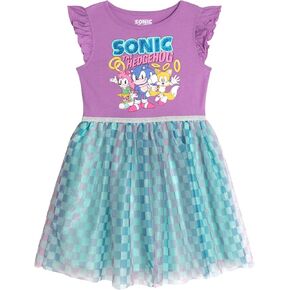 فستان SEGA Sonic The Hedgehog Girls French Terry Skater من الأطفال الصغار إلى الأطفال الكبار in Kuwait