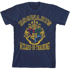 Harry Potter Wizard-in-Training Hogwarts Crest Boy's Navy Blue Tee in Saudi Arabia