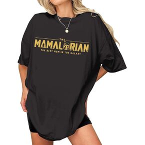 Mamalorian Shirt - Mama Shirts for Mom - Mother Day T-Shirt on Christmas from Daughter - Birthday Gift for Mom from Son (Black-L) in Saudi Arabia