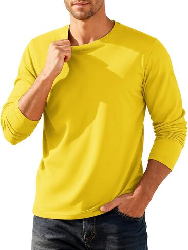TACVASEN Mens Long Sleeve Tee Shirts Moisture Wicking Casual Crew Neck Soft Plain Basics Long Sleeve Tshirts in Saudi Arabia