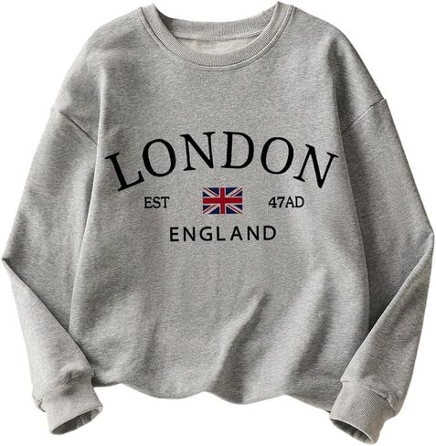 SOLY HUX Women's Crewneck Sweatshirt Letter Graphic Long Sleeve Tops Fall Preppy Clothes in Saudi Arabia