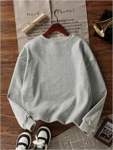 SOLY HUX Women's Crewneck Sweatshirt Letter Graphic Long Sleeve Tops Fall Preppy Clothes in Saudi Arabia