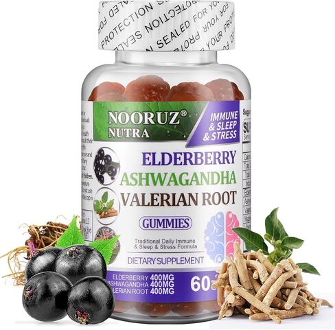 Ashwagandha & Lion's Mane Mushroom& Blueberry Gummies Vegan | Plant-Based Extracts | Non-GMO | Gluten-Free | Gelatin-Free Supports Cognitive and Memory Health in Saudi Arabia