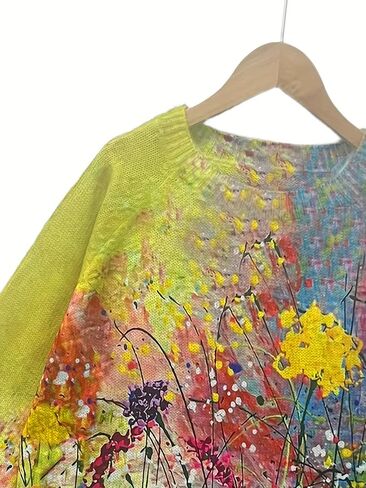 Women's Christmas Pullover Sweater Long Sleeve Oversized Printed Cute Crewneck Knitted Top 2026 Trendy Fashion in Saudi Arabia