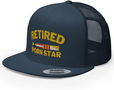RIVEMUG NG Retired Porn Star Flat Flat Bill Trucker Hat High Crown Adjustable Funny Cap in Kuwait