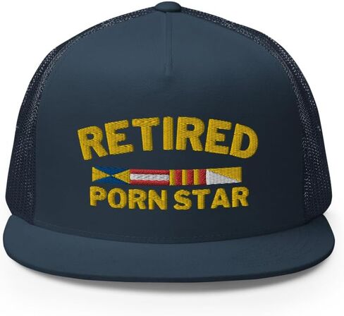 RIVEMUG NG Retired Porn Star Flat Flat Bill Trucker Hat High Crown Adjustable Funny Cap in Kuwait
