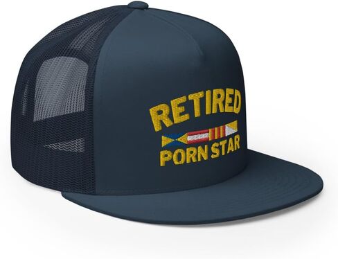 RIVEMUG NG Retired Porn Star Flat Flat Bill Trucker Hat High Crown Adjustable Funny Cap in Kuwait