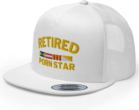 RIVEMUG NG Retired Porn Star Flat Flat Bill Trucker Hat High Crown Adjustable Funny Cap in Kuwait