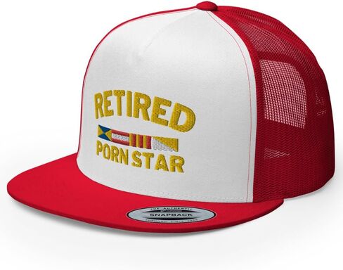 RIVEMUG NG Retired Porn Star Flat Flat Bill Trucker Hat High Crown Adjustable Funny Cap in Kuwait