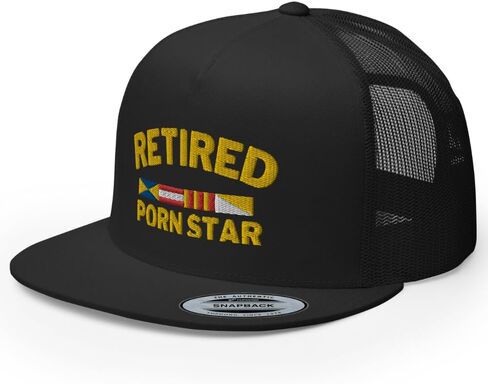 RIVEMUG NG Retired Porn Star Flat Flat Bill Trucker Hat High Crown Adjustable Funny Cap in Kuwait