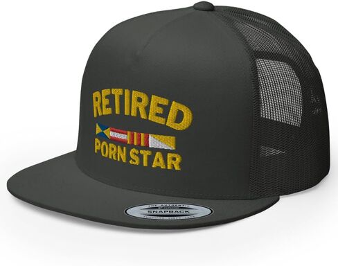 RIVEMUG NG Retired Porn Star Flat Flat Bill Trucker Hat High Crown Adjustable Funny Cap in Kuwait