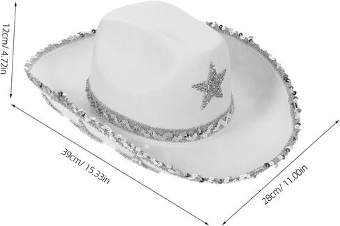 FELTECHELECTR Cowgirl Hat for Women Star Western Cap for Parties Festivals and for Bachelorette Events and Themed Celebrations in Kuwait
