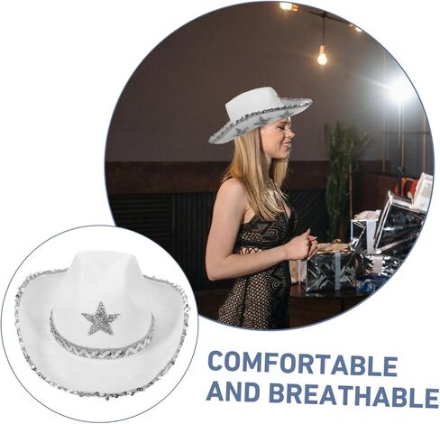 FELTECHELECTR Cowgirl Hat for Women Star Western Cap for Parties Festivals and for Bachelorette Events and Themed Celebrations in Kuwait