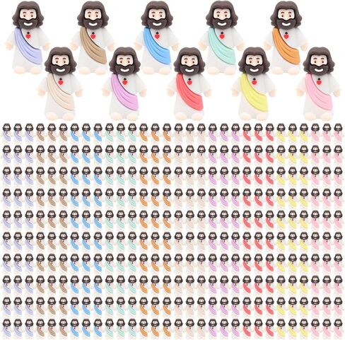 100 Pcs Brown Little Jesus Figures Mini Jesus Figurines in Bluk Tiny Jesus Figure Small Jesus for Hide and Seek, Religious Party Favors, Sunday School, Baptism Gift, Easter Egg Stuffers in Kuwait