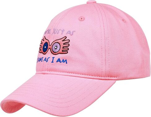 Harry Potter Baseball Cap, Luna Glasses Spectrespecs Chenille Adult Adjustable Snapback Hat with Curved Brim, Pink, One Size in Saudi Arabia