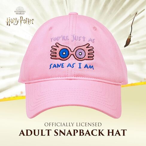 Harry Potter Baseball Cap, Luna Glasses Spectrespecs Chenille Adult Adjustable Snapback Hat with Curved Brim, Pink, One Size in Saudi Arabia